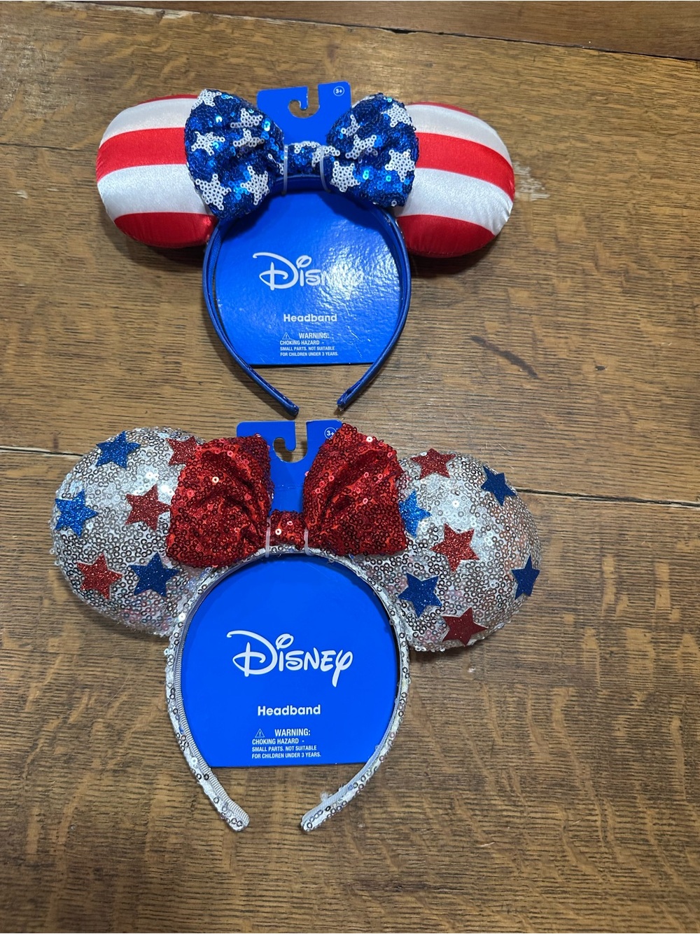 Disney Sequin Patriotic NEW Minnie Ear Headbands - Red, White, Blue